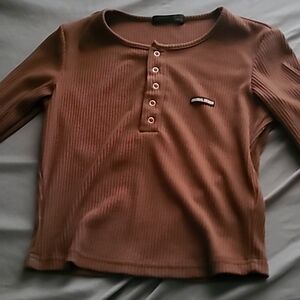 Brown shein "Dazy" crop top